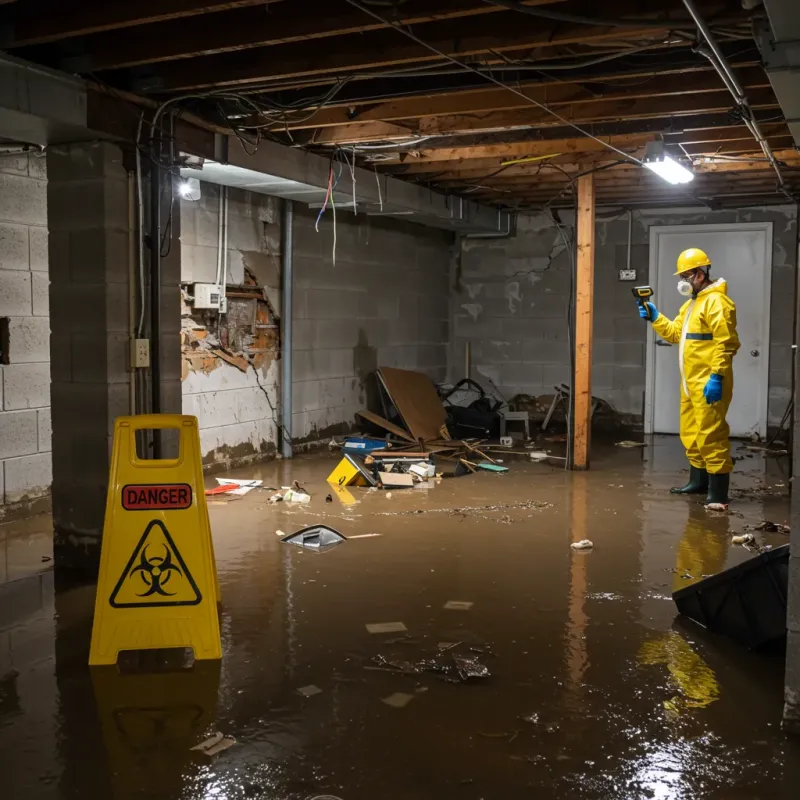 Flooded Basement Electrical Hazard in Hudson, TX Property